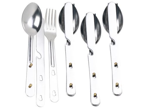 Semptec : 4 sets de 3 couverts de camping en acier inoxydable