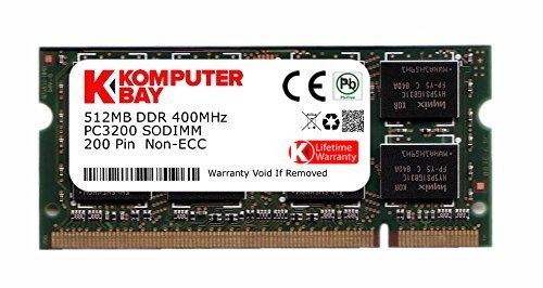 Komputerbay 2GB (2x1GB) SODIMM DDR (200 broches) 400Mhz DDR400 PC3200 mémoire d'ordinateur portable