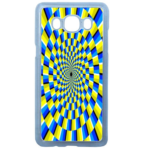 Coque Effet D'optique Jaune Et Bleu Compatible Galaxy J7 2016 Transparent
