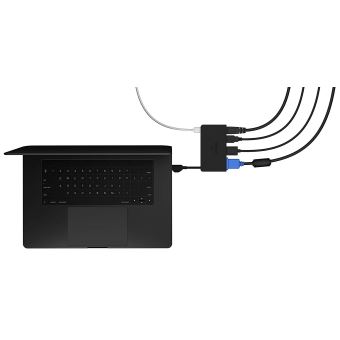 ICY BOX Adaptateur USB-C multiprise avec HDMI 4K 30 Hz, VGA, Gigabit LAN,  Port USB 3.0, Power Delivery, Aluminium - Prise, multiprise et accessoires  électriques - Achat & prix