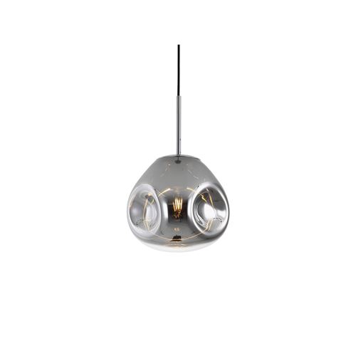 Suspension luminaire design verre Blown small - Gris chromé