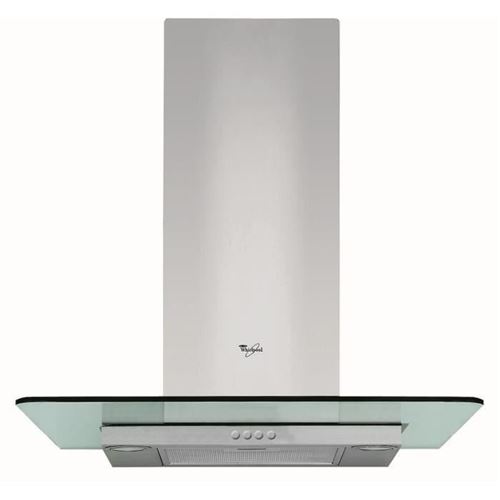Whirlpool WHFG 65 F LM X - Hotte - hotte décorative - largeur : 60 cm - profondeur : 45 cm - extraction et recirculation (avec kit d'extraction supplémentaire) - inox et verre