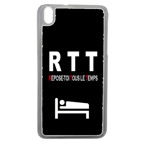 Coque Rtt Slogan Fond Noir Compatible Htc Desire 816 Transparent