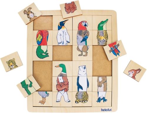 beleduc puzzle puzzle mix & match animals 24 pièces