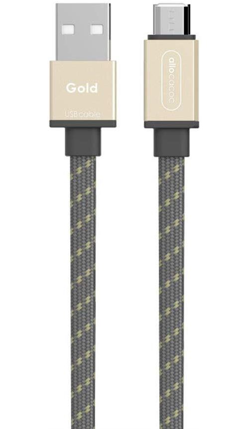 Allocacoc 002346 Câble USB Plat 1,5 m Micro USB Doré
