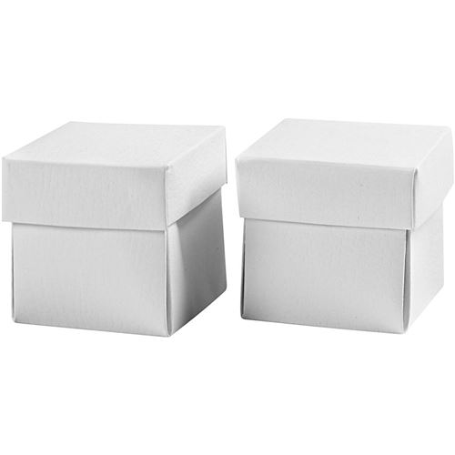 Creotime boîtes pliantes en carton 5,5 x 5,5 x 5,5 x 5,5 cm 10 pièces blanc
