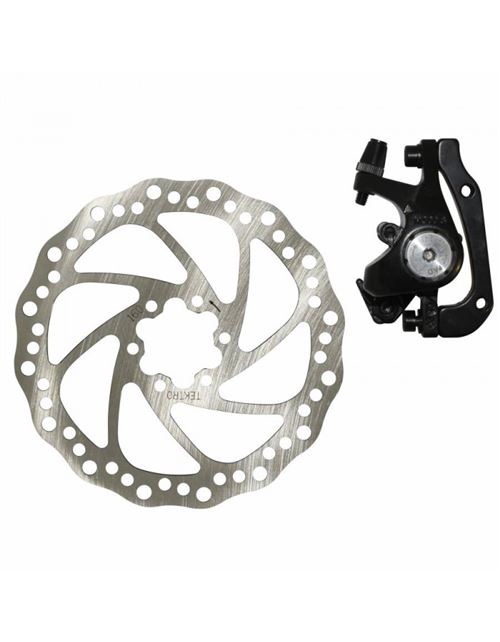 Frein a disque vtt mecanique ar (etrier + disque) 160mm post mount + adaptateur international compatible ar 160mm et va 180mm