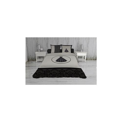 Soleil Docre Parure De Couette Anais 240x260cm - 100% Coton 57 Fils - Gris