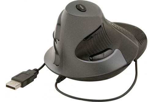 KOMELEC Souris d'ordinateur verticale usb 5 boutons noire - droitier
