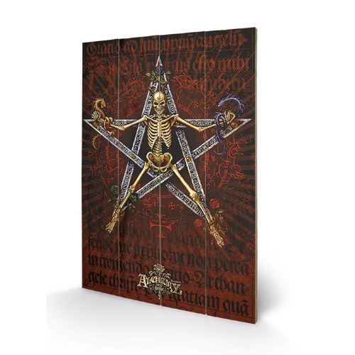 Pyramid International Plaque murale en bois avec dessin Alchemy Alchantagram