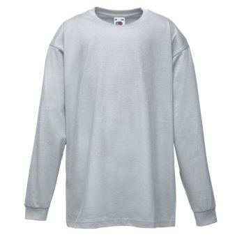 Fruit Of The Loom - T-Shirt à manches longues - Enfant unisexe (5-6 ans) (Noir) - UTBC324 - 1