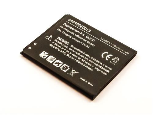 Batterie compatible Leno BL210, Li-ion, 3,7V, 2000mAh, 7,6Wh