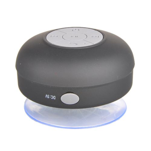 Haut-parleur de douche mains libres sans fil Bluetooth imperméable à l'eau de voiture d'aspiration / Batheroom Noir