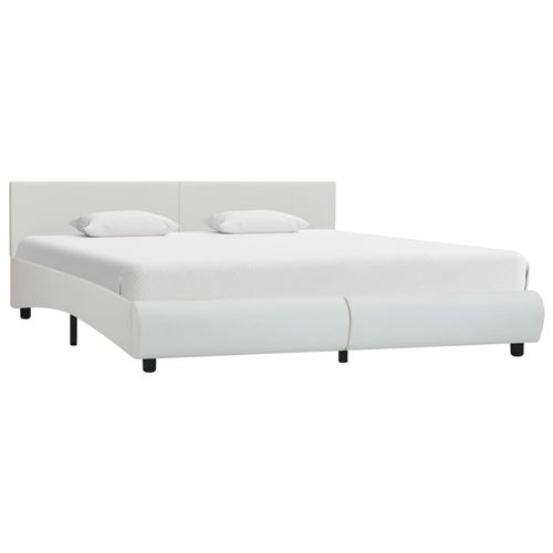 vidaXL Bedframe kunstleer wit 180x200 cm