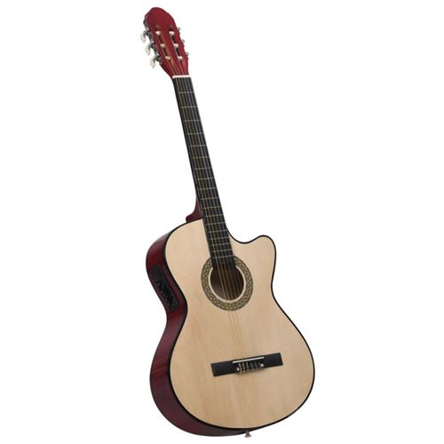 vidaXL Guitare acoustique à pan coupé western et égaliseur et 6 cordes