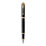 PARKER IM Stylo plume, Noir, plume moyenne, encre bleue, Coffret cadeau
