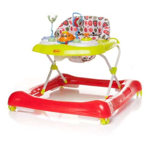Trotteur avec panneau interactif avec jouets STEPS - max 12 kg - rouge