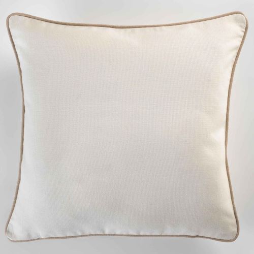 Housse de coussin +encart 60 x 60 cm coton uni panama Naturel/Noisette