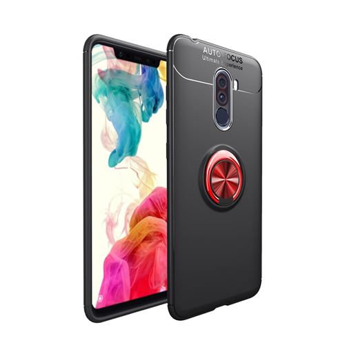 Coque en TPU coup de téléphone noir/rouge pour votre Xiaomi Pocophone F1/Poco F1