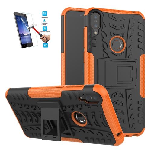 Asus Zenfone Max Pro M1 ZB601KL Anti Choc Orange Avec Film Verre Trempé Coque Housse Etui Antichoc hfs-house®