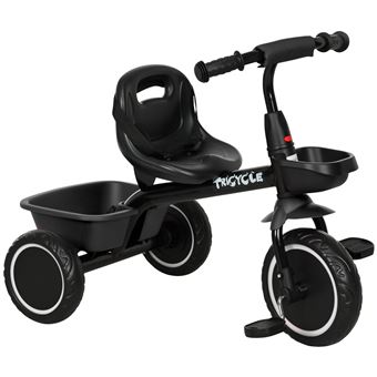 HOMCOM Tricycle enfant évolutif - pare-soleil, canne télescopique