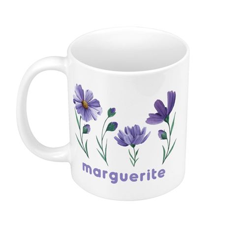 Mug céramique Marguerite violette fleurs