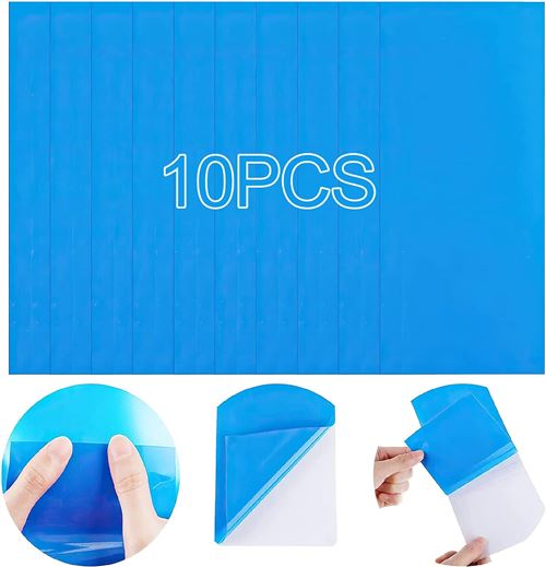 10PCS Patch Piscine Réparation PVC Auto-Adhésifs FONGWAN pour Jouets Piscines Bateaux Gonflables, 10X25cm - bleu