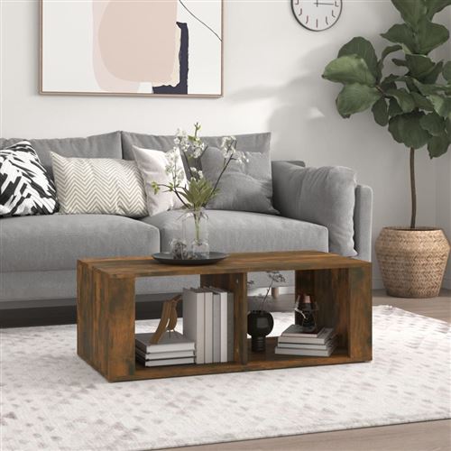 vidaXL Table basse Chêne fumé 100x50x36 cm Bois d'ingénierie
