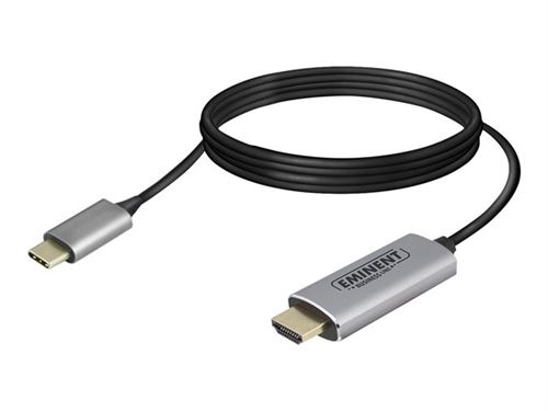 Eminent Business Line AB7874 - Câble vidéo/audio - USB-C mâle pour HDMI mâle - 1.8 m - gris, noir - support 4K, support 1080p
