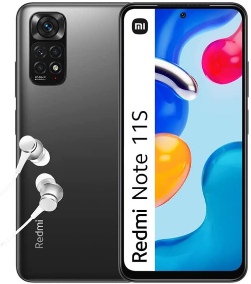 Xiaomi Redmi Note 11S - Smartphone 6+64GB, Écran 6.43” 90Hz FHD+ Amoled Dotdisplay, MediaTek Helio G96, Caméra 108MP Pro, 5000mAh, Gris Graphite État correct - N/A reconditionné disponible sur Fnac