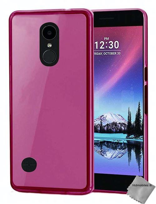 Housse etui coque pochette silicone gel fine pour LG K10 (2017) + verre trempe - ROSE - htdmobiles