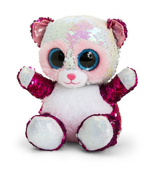 Kontiki Petite Peluche Panda Glitter Motsu Keel Toys - En polyester - Rose - Hauteur 24 cm - Largeur 20 cm - Profondeur 17 cm - Convient dès 36 mois, lavable à la main.