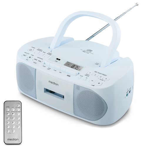 MEDION LIFE® E65010 CD-Kassetten-Radio mit MP3-Wiedergabe, PLL-UKW Radio, USB Anschluss, CD-R/RW kompatibel, AUX-In, 2 x 3 W RMS
