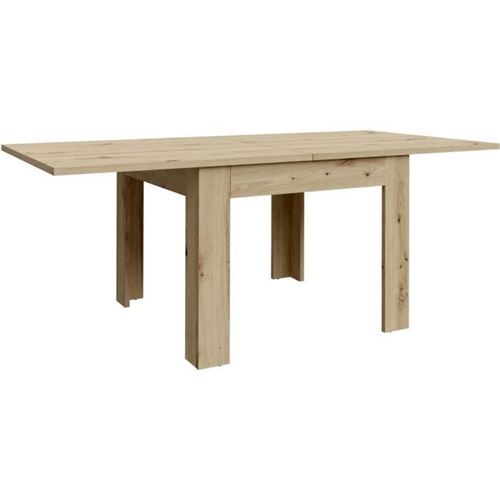Table a manger extensible NUOR - Rallonges se rangeant sous le plateau - 96 - 190 cm - Decor chene artisan