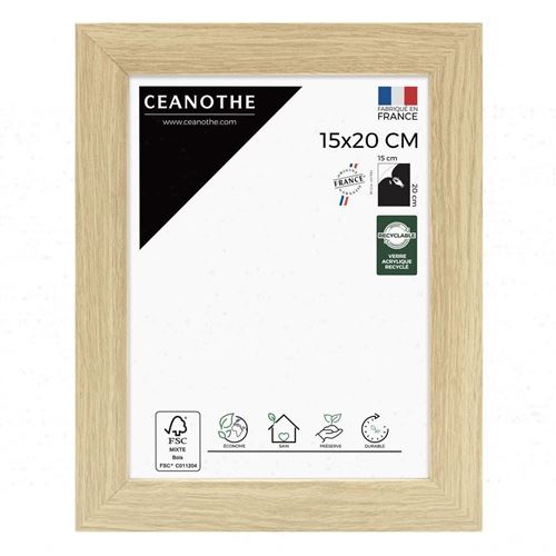 Cadre Photo Ceanothe Eternel 15x20 cm – Bois Naturel, Vitre Acrylique Recyclé - vue 2