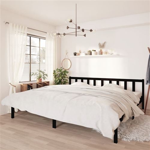VIDAXL - Cadre de lit - Massif - 200x200 cm - Noir - Image 2