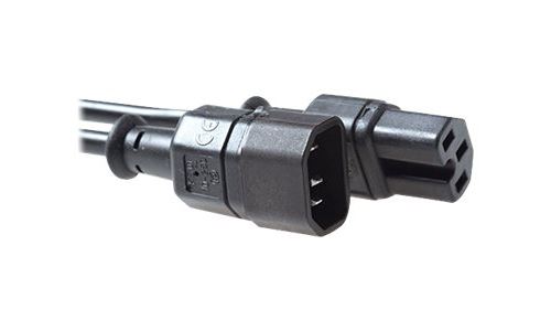 ACT - Rallonge de câble d'alimentation - IEC 60320 C14 pour IEC 60320 C15 - CA 250 V - 10 A - 1.2 m - noir
