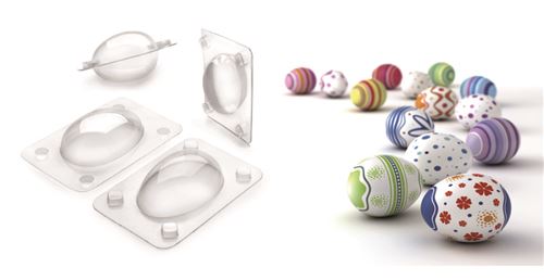 Non Communiqué Ibili 791800 Lot De 3 Moule Œuf De Paques Plastique 6/7/8 Cm