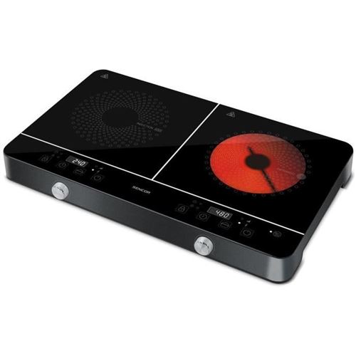 Plaque induction Sencor SCP 4001BK 3400W Commandes Tactiles Boutons Manuels C&eacute;ramique Noir 