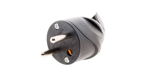 Non Communiqué Noir Fiche Mâle Coudée 2P+T 16A - Zenitech