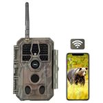 BLAZEVIDEO WiFi Caméra de Chasse 48MP 1296P avce Vision Nocturne 100 Pieds IP66 Étanche 120° Angle de Détection pour la Surveillance de la Ferme et la Faune