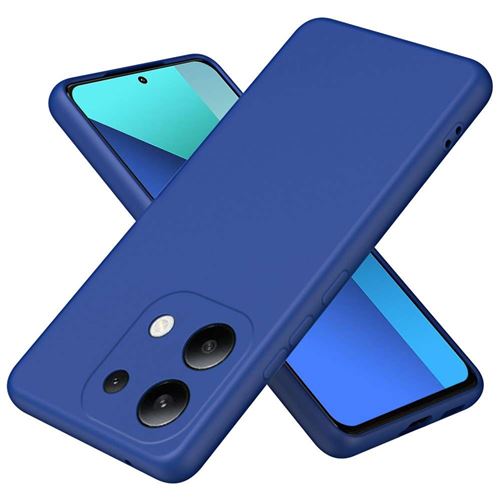 Coque pour Xiaomi Redmi Note 13 4G - housse etui silicone gel fine + verre trempe - BLEU FONCE - htdmobiles