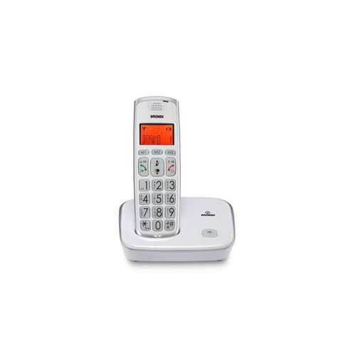 Téléphone DECT Brondi Bravo Gold avec identification de l appelant Blanc