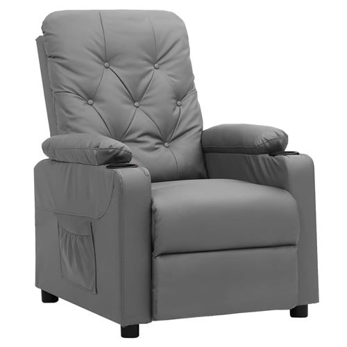 vidaXL - Fauteuil inclinable - Fauteuil de relaxation - Gris - Image 2