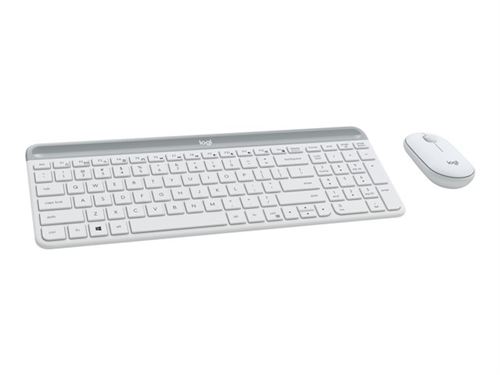 Combo mini clavier / souris - français - Bluetooth - blanc