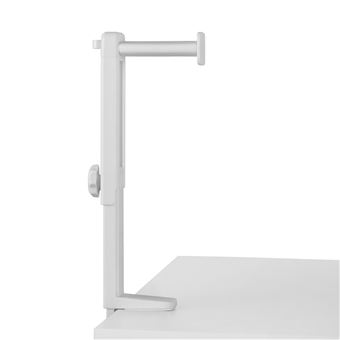 Mars Gaming MHH2 Support Casque 2-en-1 – Crochet Sous Table Ou Support Dessus – Hauteur Réglable, Rotation 360°, Gestion Câbles – Blanc