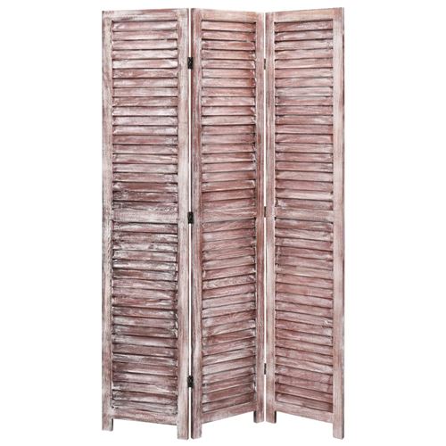vidaXL Cloison de séparation 3 panneaux Marron 105x165 cm Bois