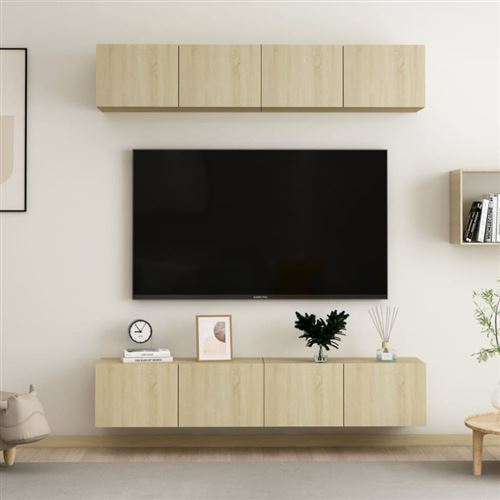 Meubles TV 4 pcs Chêne sonoma 80x30x30 cm Bois d ingénierie