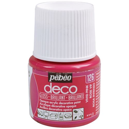 Peinture acrylique opaque brillante - rose vif - 45 ml #0