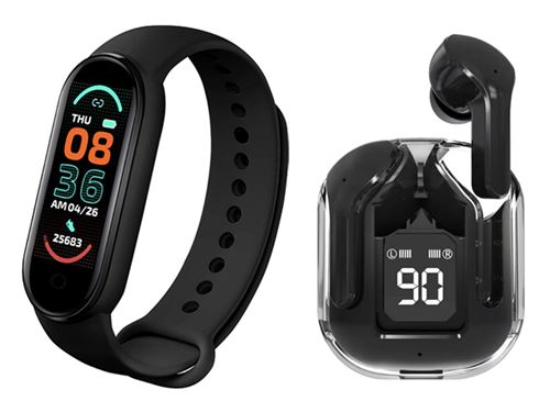 Pack Sport &Eacute;couteurs TWS Imagine Bluetooth 5.3 ENC et Bracelet Connect&eacute; Eko Noir
